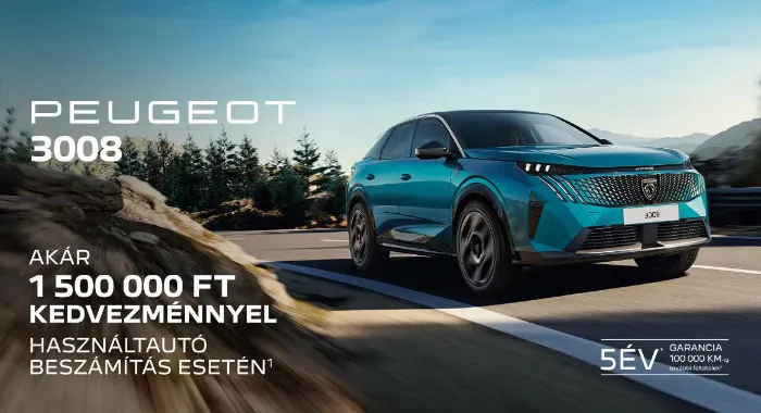 PEUGEOT 3008 - Akár 1 500 000 FT kedvezménnyel