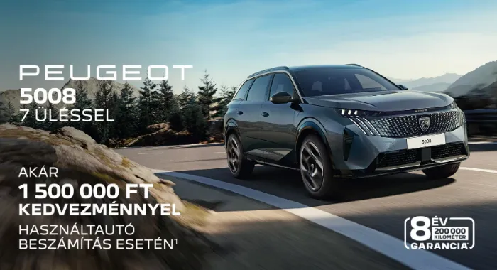 PEUGEOT 5008,  7 ÜLÉSSEL - Akár 3 000 000 FT kedvezménnyel*