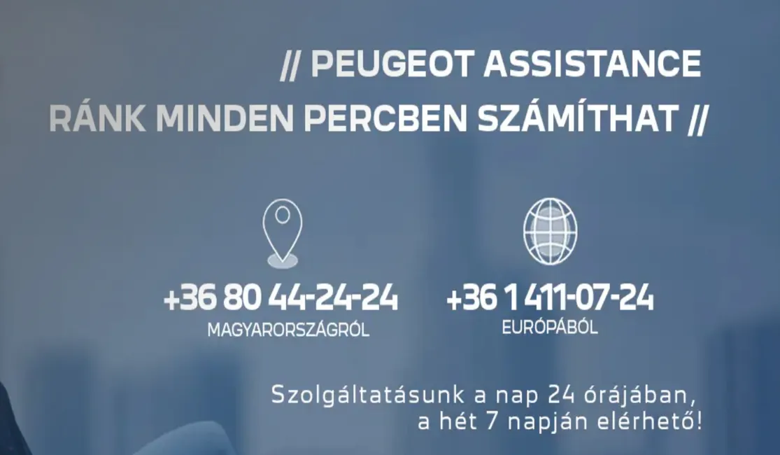 A PEUGEOT Assistance szolgáltatással számos helyzetben segítségére leszünk